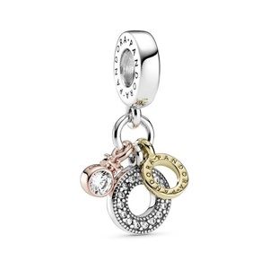 New Pandora Triple Shine Monogram Charm
